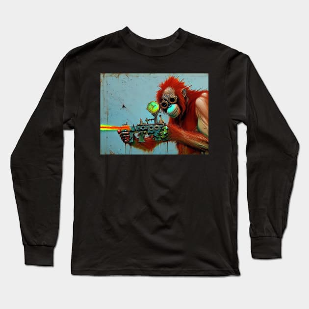 Technicolor Space Ape Long Sleeve T-Shirt by dystopiatoday